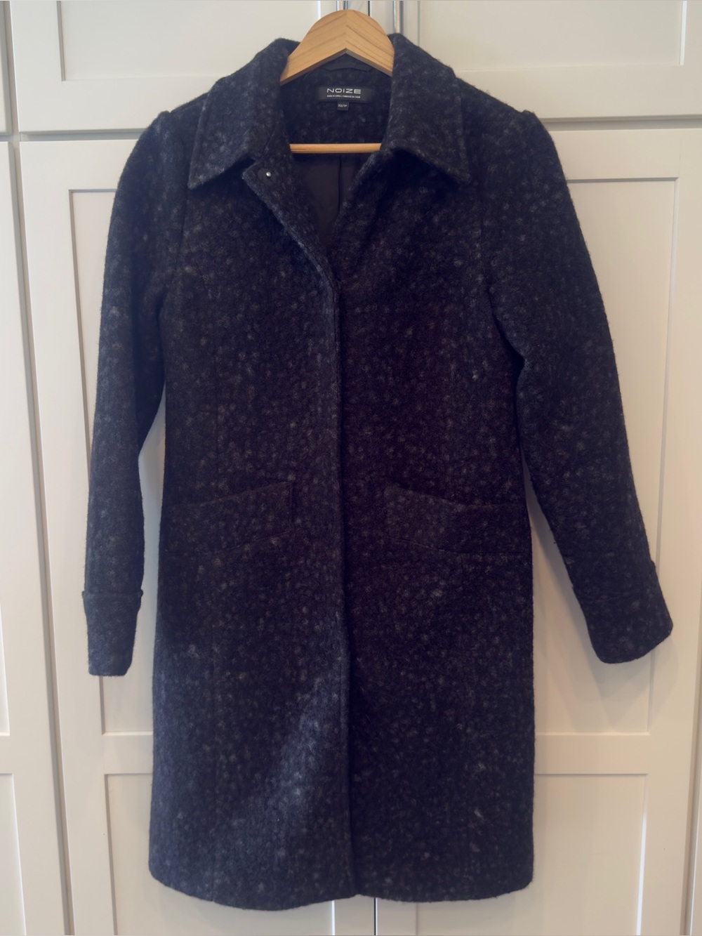 NOIZE Dark Gray Speckled Vegan Wool Blend Coat Jacket Size XS/1P